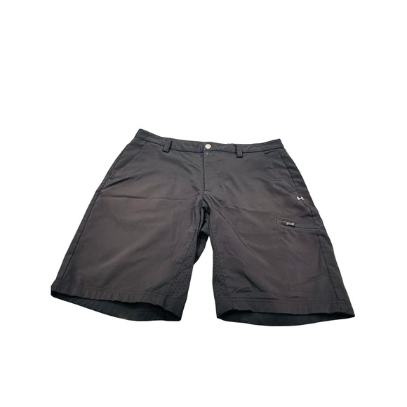Under Armour Men's Size 38 Golf Shorts Black UA Tech Zip Pocket Perforated - Picture 8 of 8